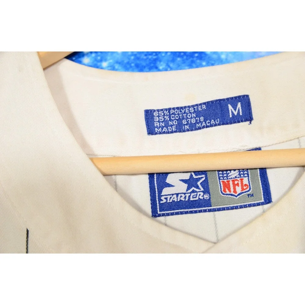 Vintage Starter LA Oakland Raiders Jersey‎ Mens Medium Pinstripe White NFL 90s